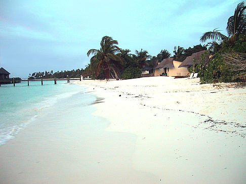 Der weiße Sandstrand der Malediven Foto 