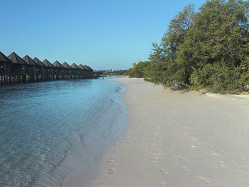 Der weiße Sandstrand der Malediven Foto 