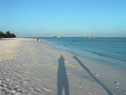 Der weiße Sandstrand der Malediven Foto 